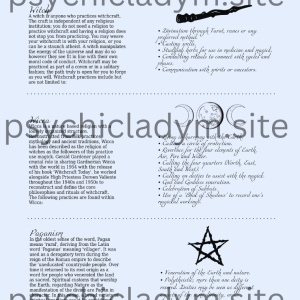 Witchcraft Fundamentals Worksheets - Image 3